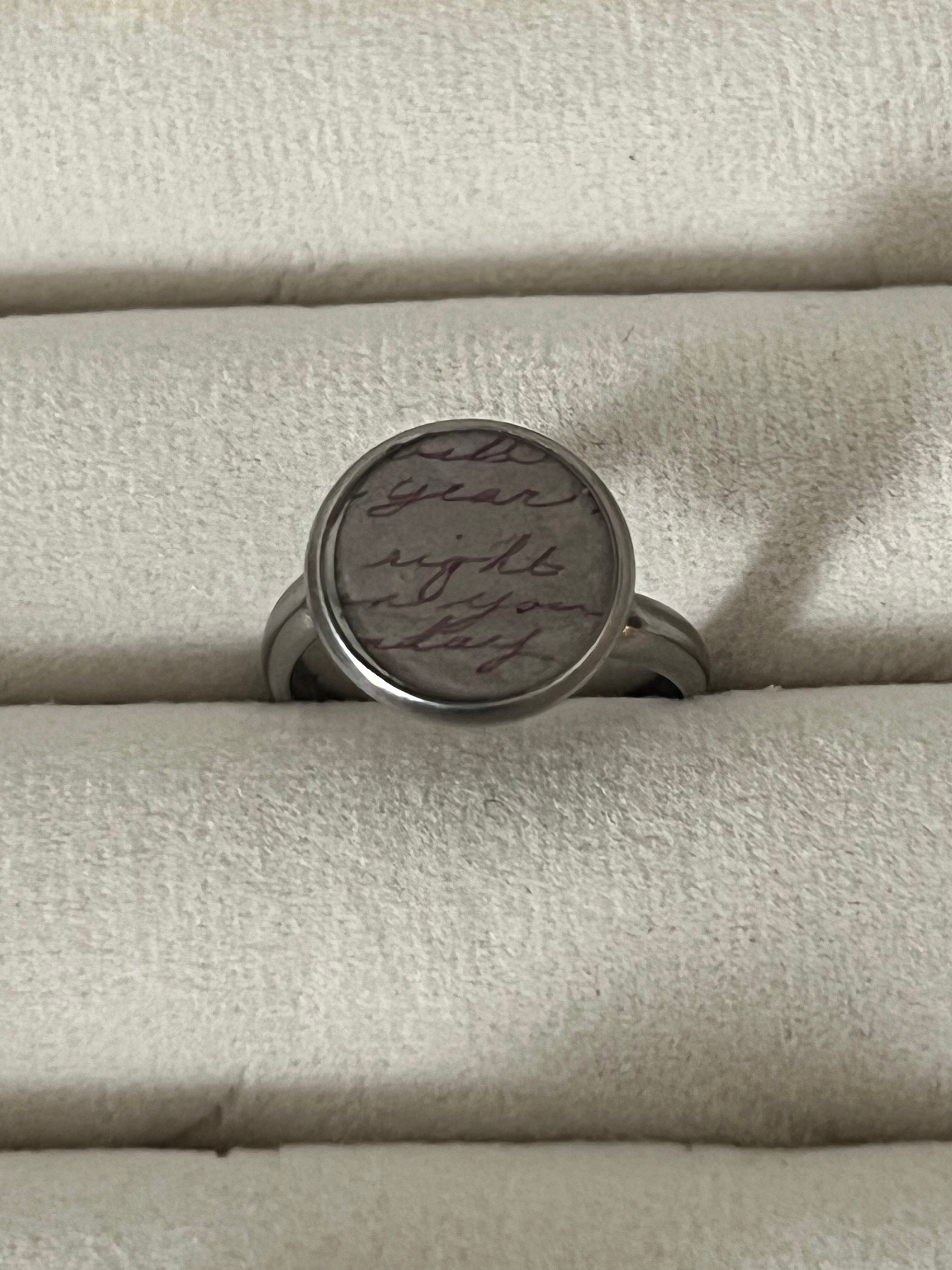 Written letter ring